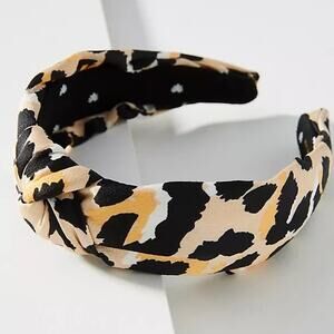 New With Tags! Lele Sadoughi Leopard Print Silk Knotted Headband